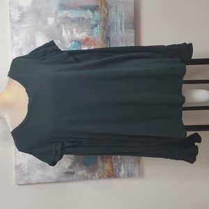 A.n.a Dark Green Ruffle Knit Top size 3X
